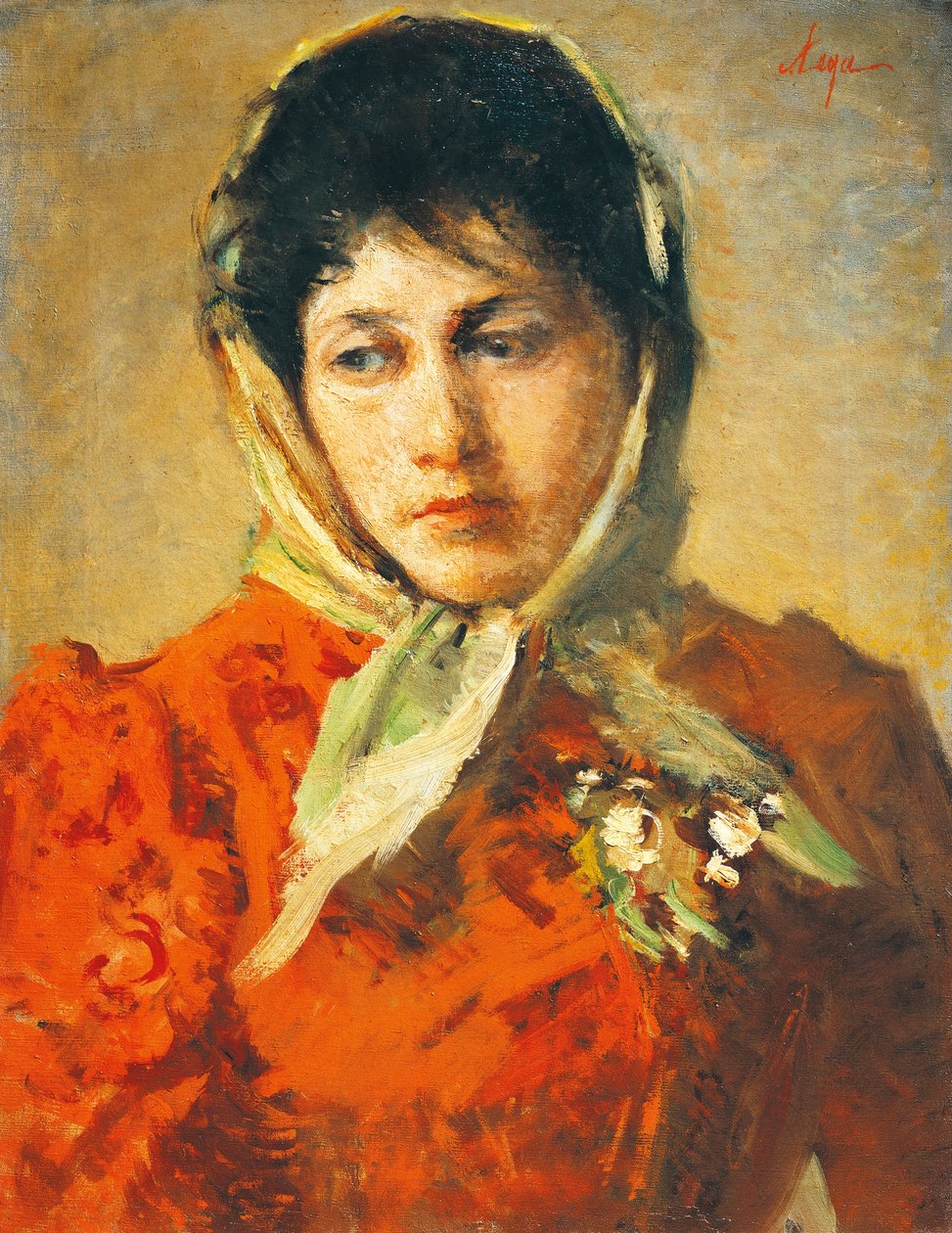 La scellerata (Paha nainen), kirjoittanut Silvestro Lega (1826-1895), öljy kankaalle, 50x38 cm tekijältä Silvestro Lega
