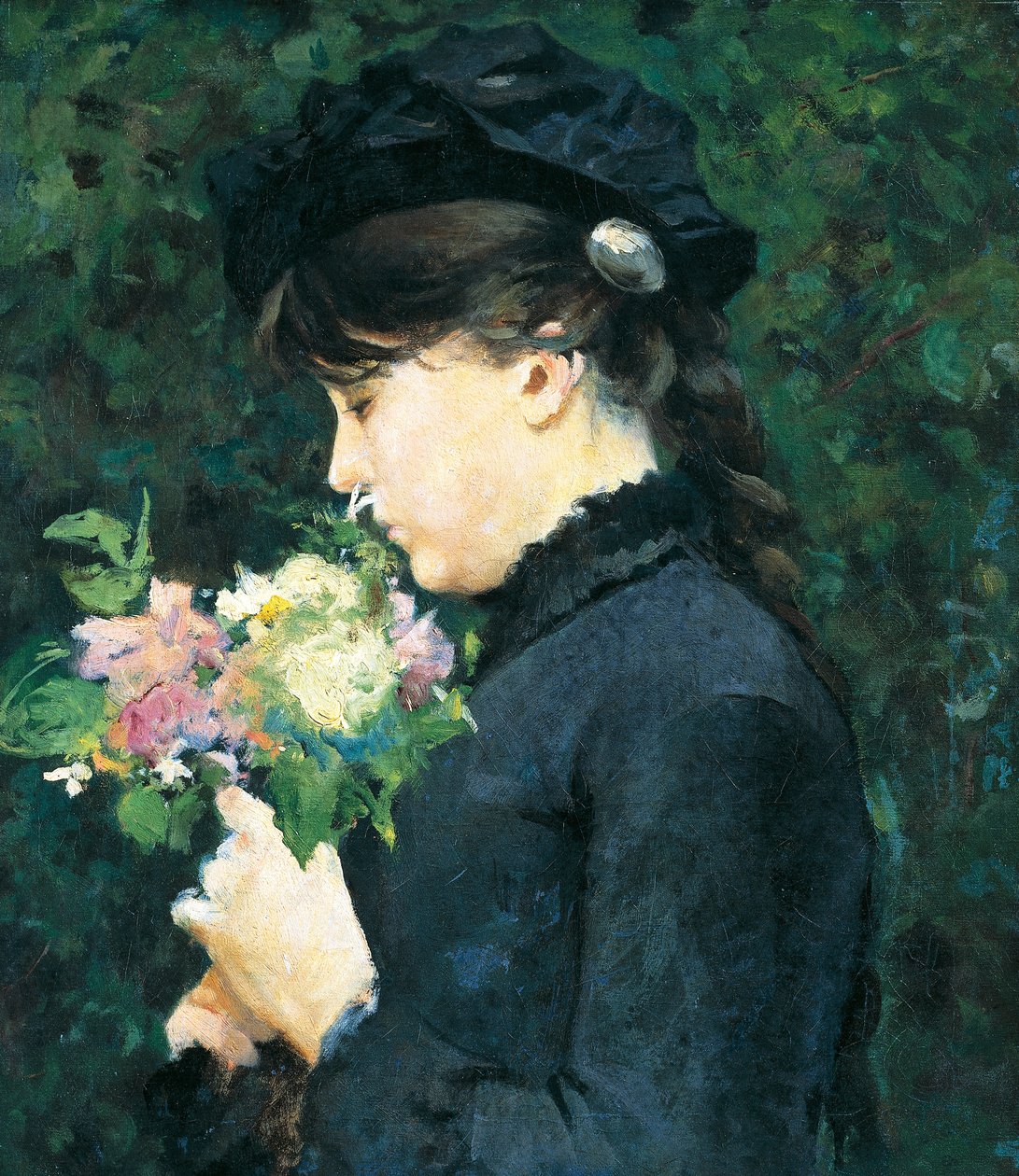 Eleonora Tommasin muotokuva, Silvestro Lega (1826-1895), öljy kankaalle, 48x40 cm tekijältä Silvestro Lega
