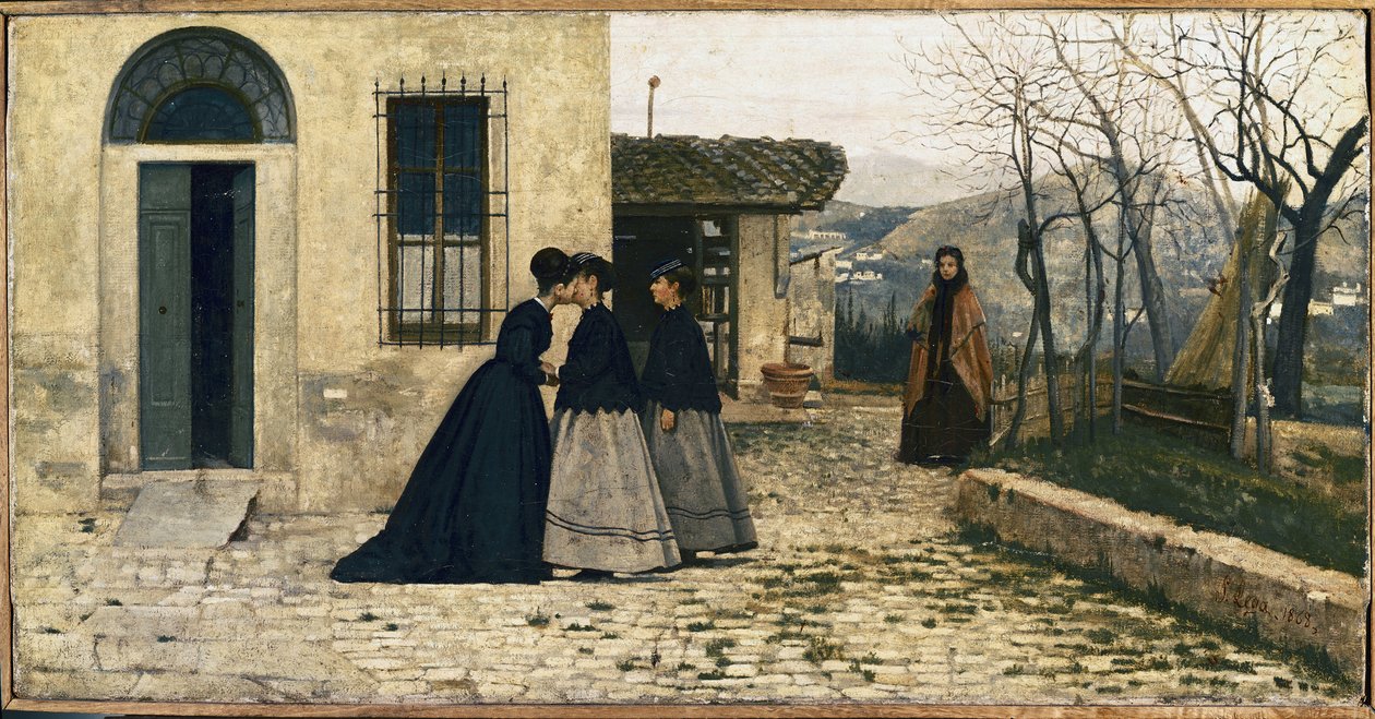 Vierailu (öljy kankaalle tekijältä Silvestro Lega