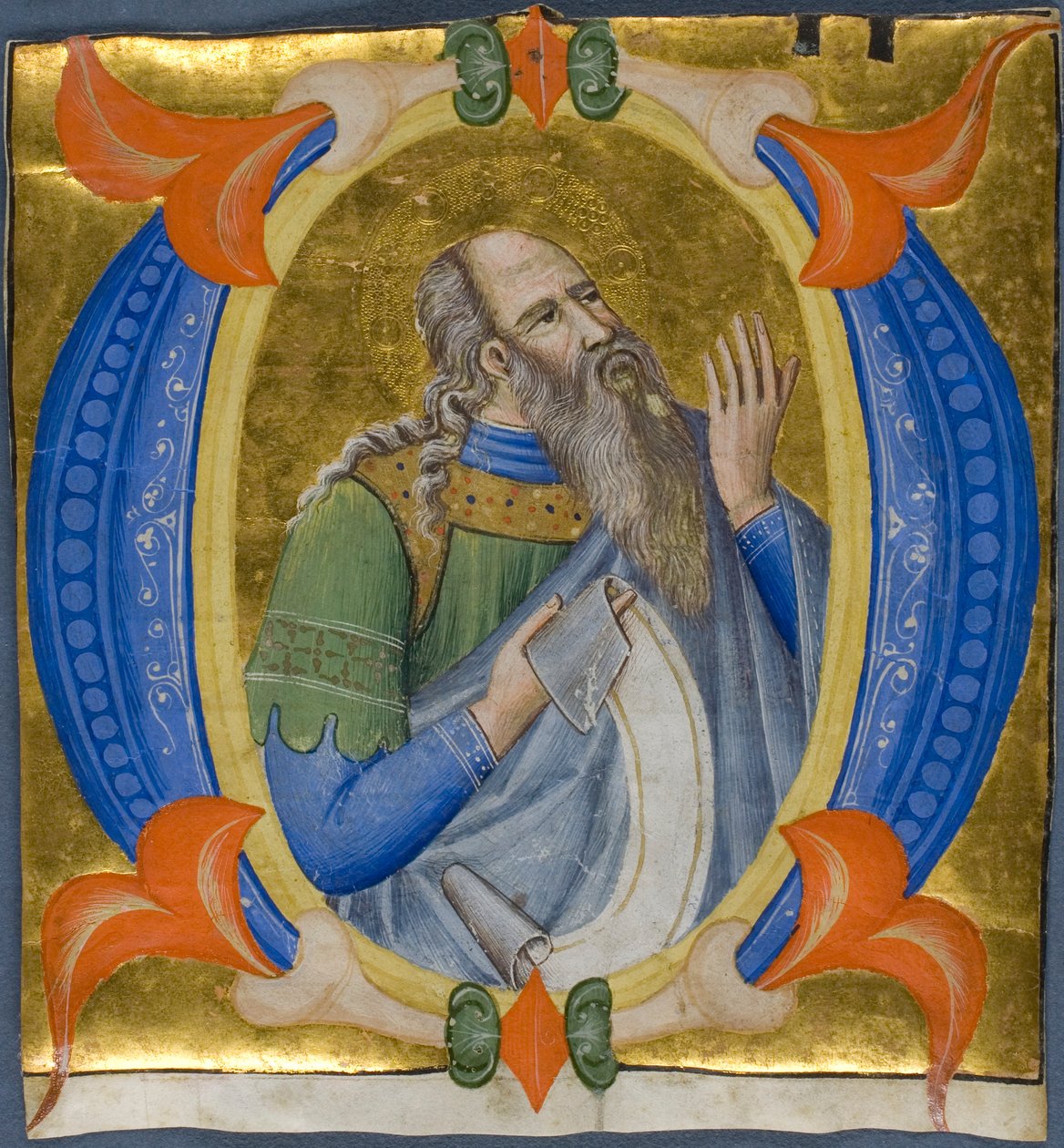 Profeetta Historiated Initial "O" alkaen asteittainen tekijältä Silvestro dei Gherarducci