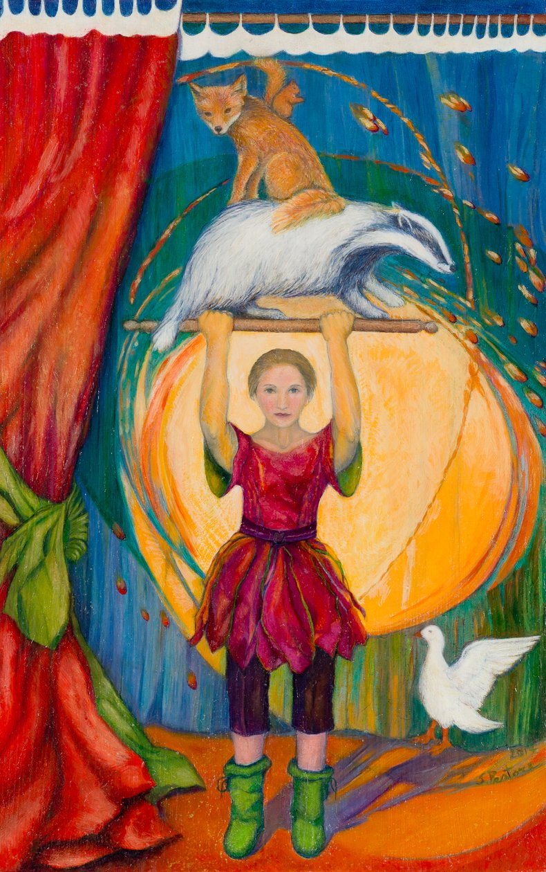 Acrobats, 2013 (wc at pastel sa papel)finn tekijältä Silvia Pastore