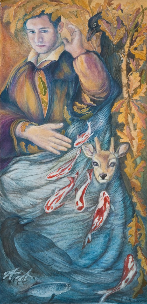 Mga Pinagkakatiwalaang Kasama, 2011 (wc at pastel sa papel)finn tekijältä Silvia Pastore