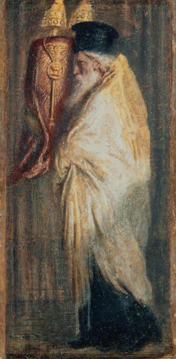 Aaron lain kirjakääröllä, 1875 tekijältä Simeon Solomon