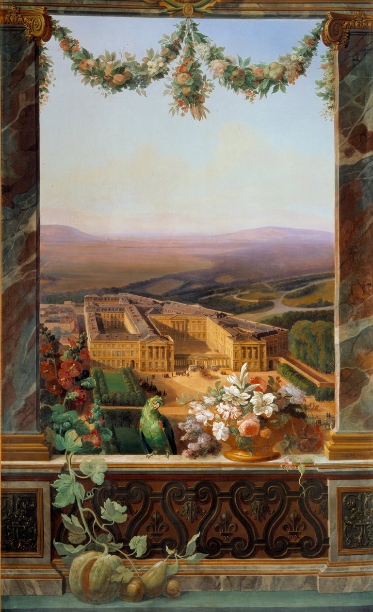 Näkymä Compiegnen linnasta Simeon Fortin (1793-1861) maalaus 1800-luvun Fontainebleaun linnamuseo tekijältä Simeon Fort