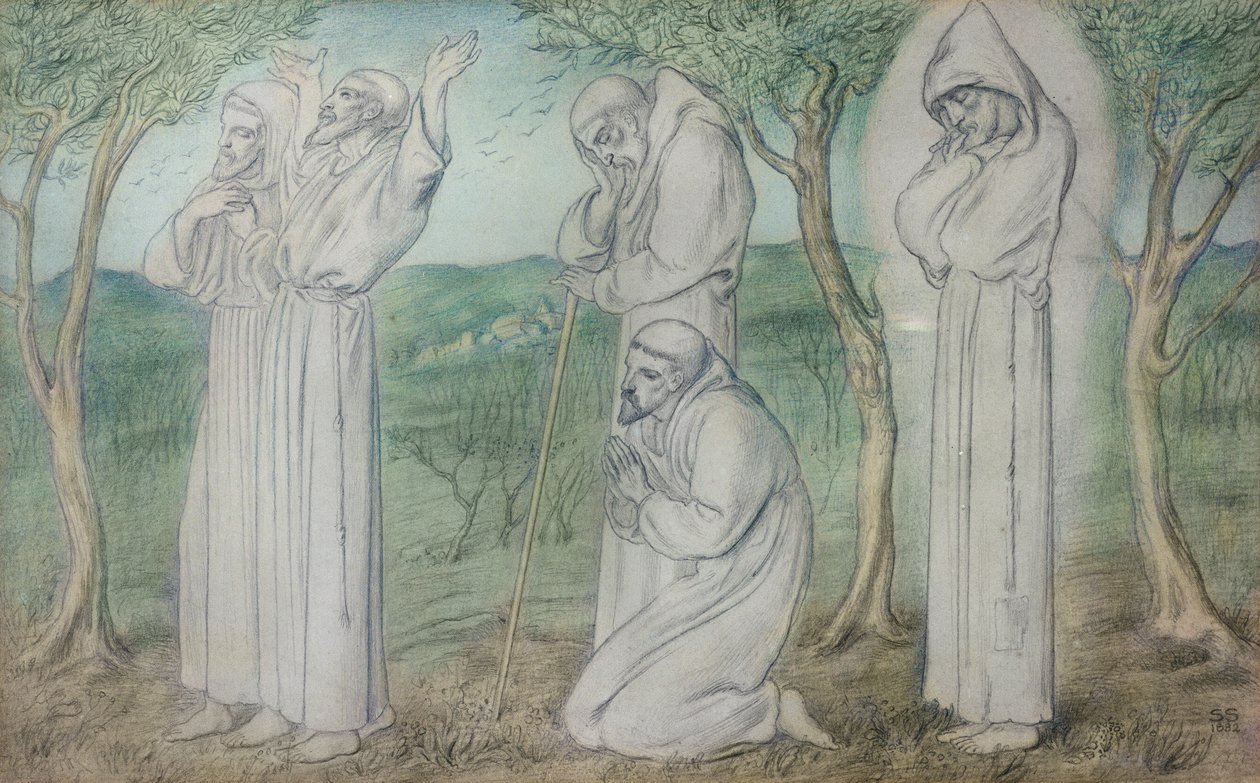 Fransiskaanien veljien ryhmä tekijältä Simeon Solomon