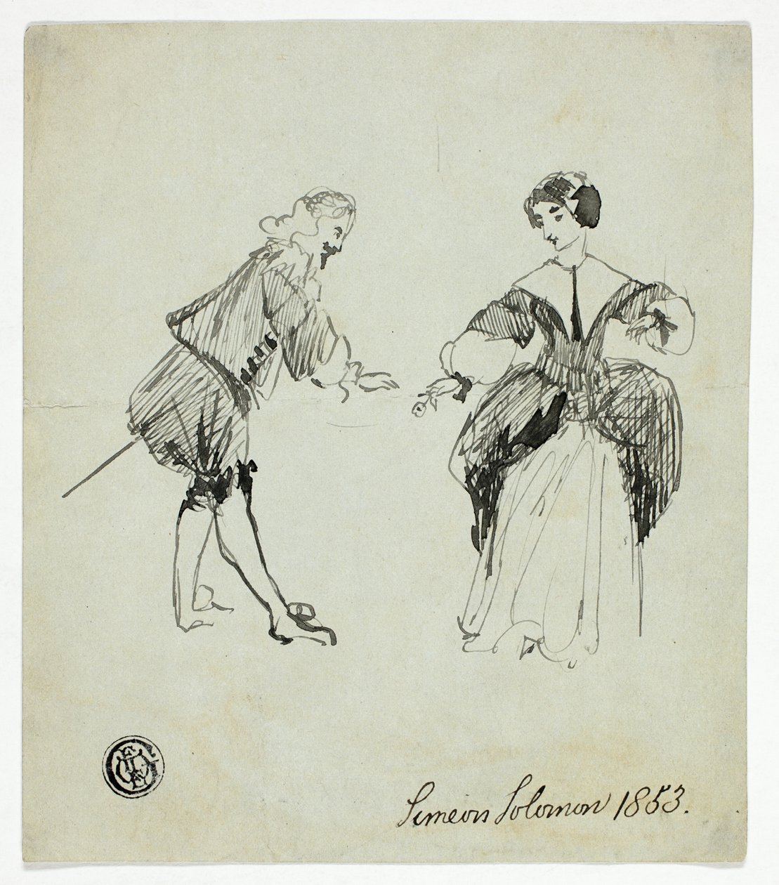 Cavalier ja Lady tekijältä Simeon Solomon