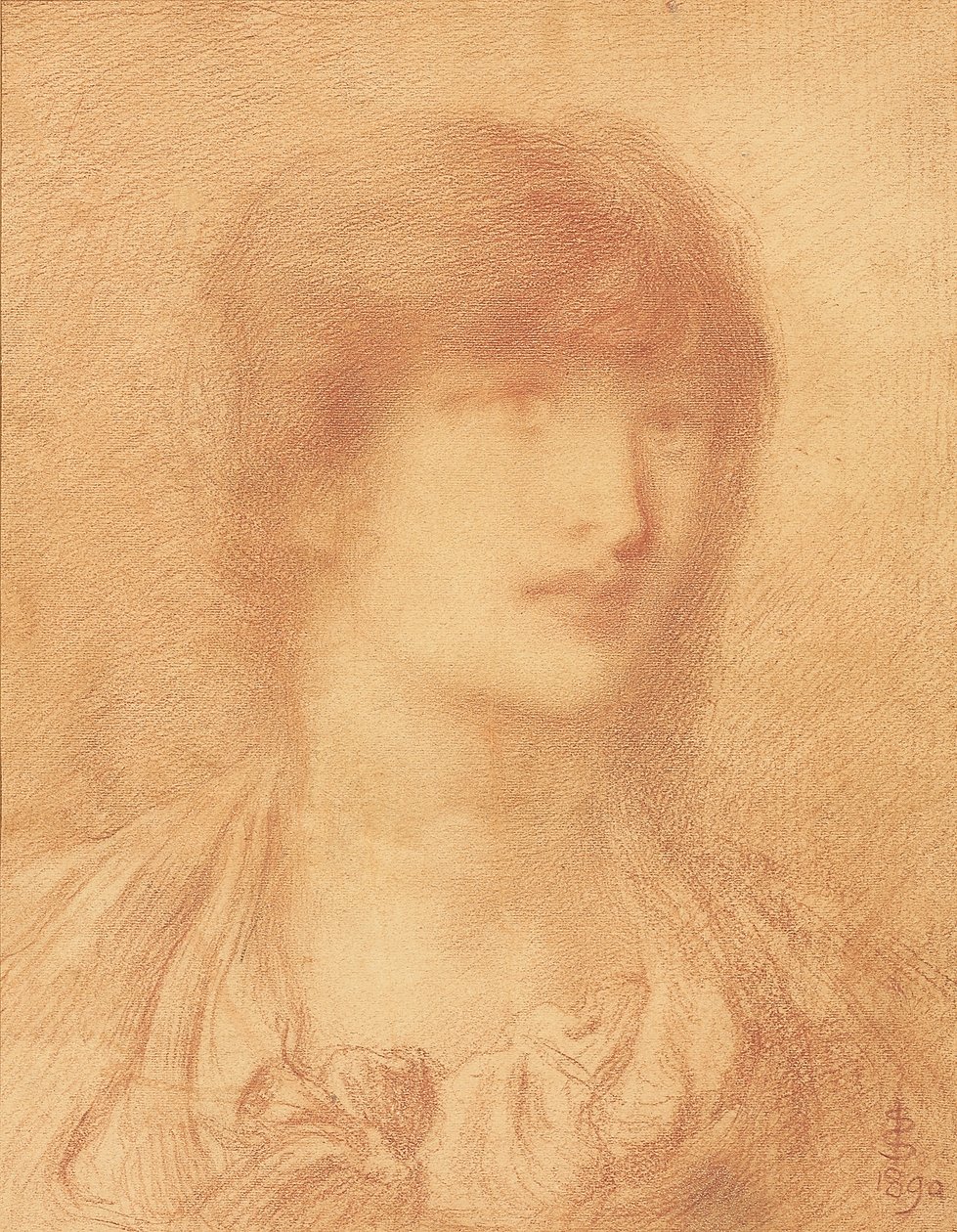 Nuoren tytön päällikkö, 1890 tekijältä Simeon Solomon
