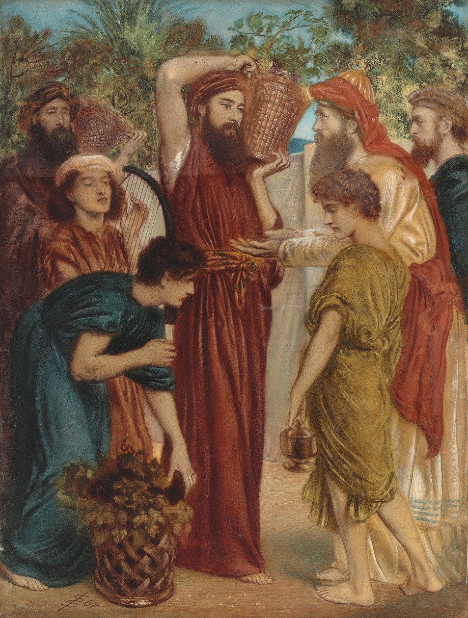 Sadonkorjuun ensimmäisten hedelmien tarjoaminen tekijältä Simeon Solomon