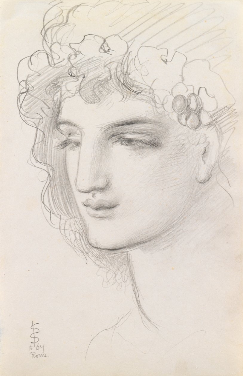 Tutkimus seppelepäästä, 1867 tekijältä Simeon Solomon