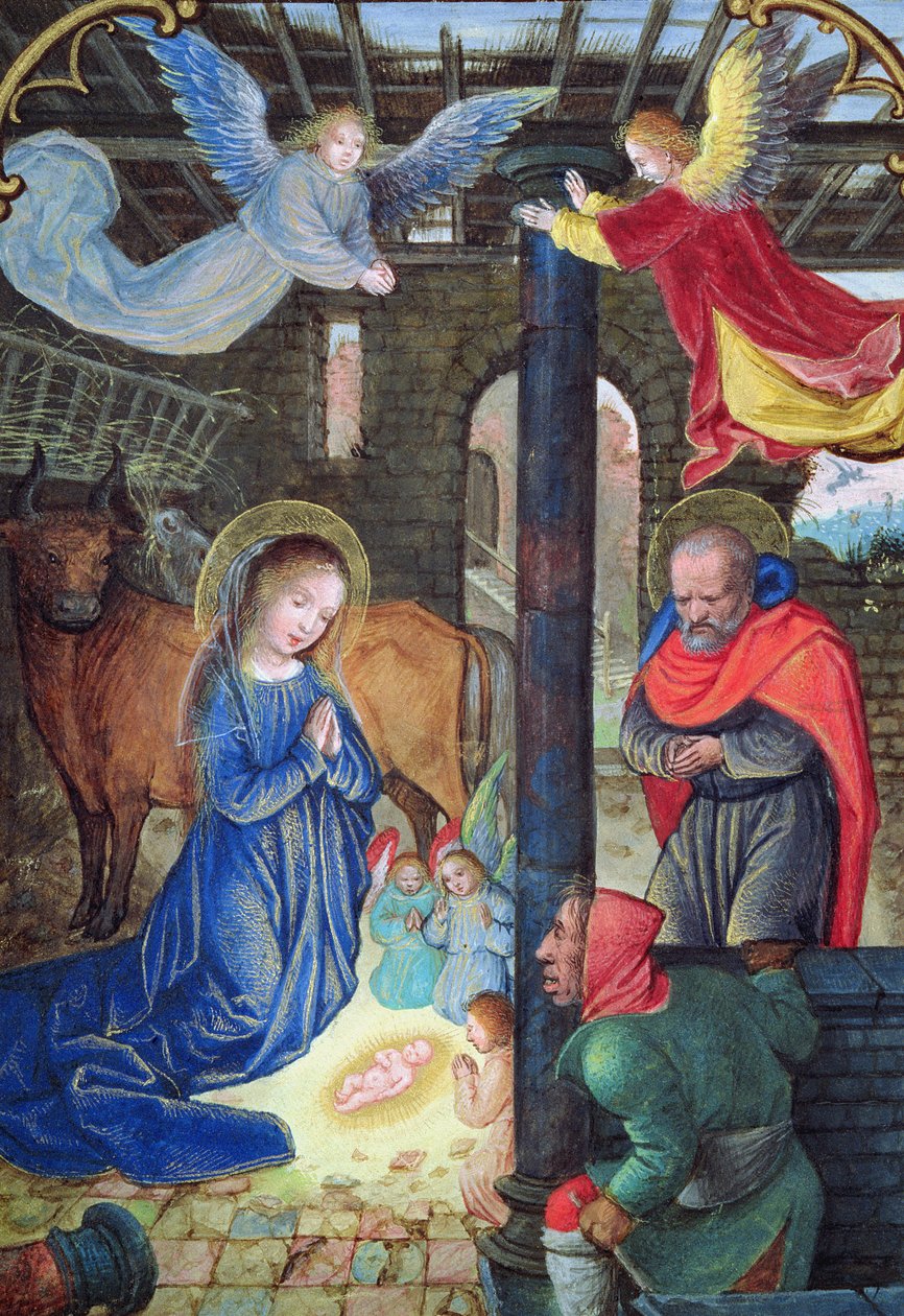 W.99 fol.18v The Nativity, n.1530 tekijältä Simon Bening