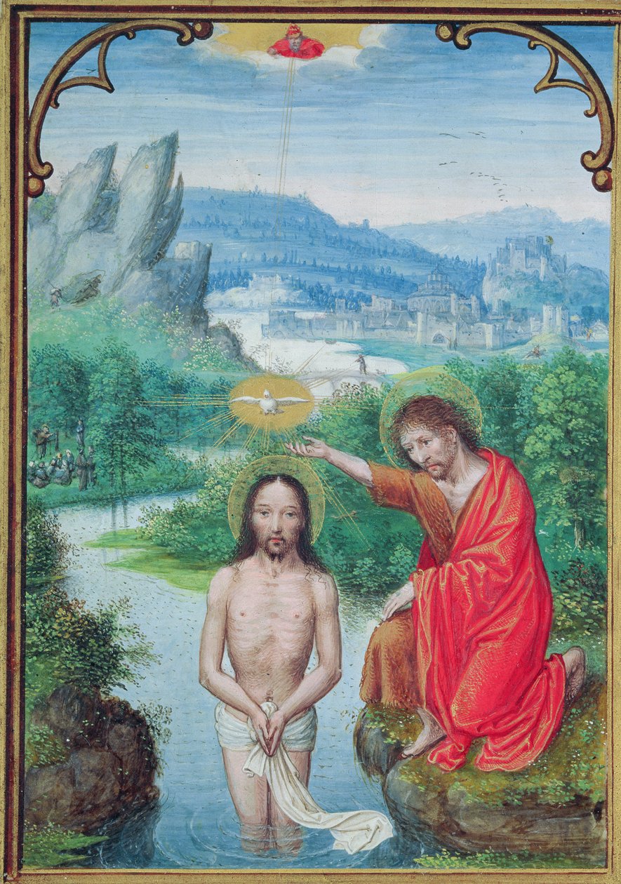W.99 fol.24v Kristuksen kaste tekijältä Simon Bening
