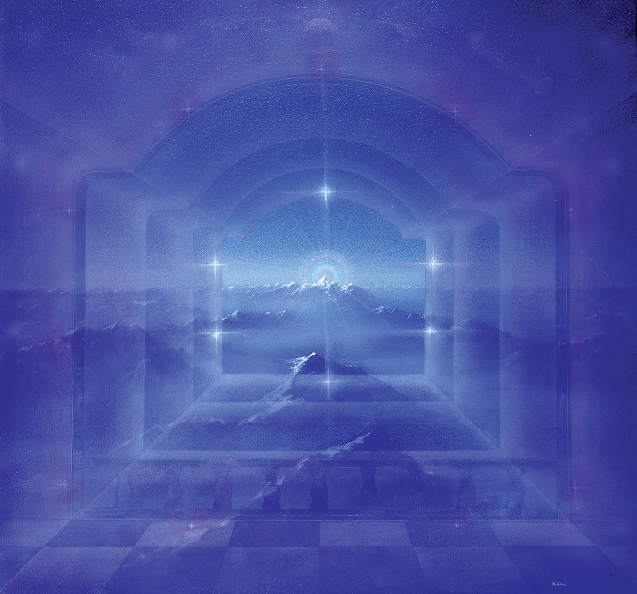 Crystal Worldsin läpi (akryyli kankaalle) tekijältä Simon Cook