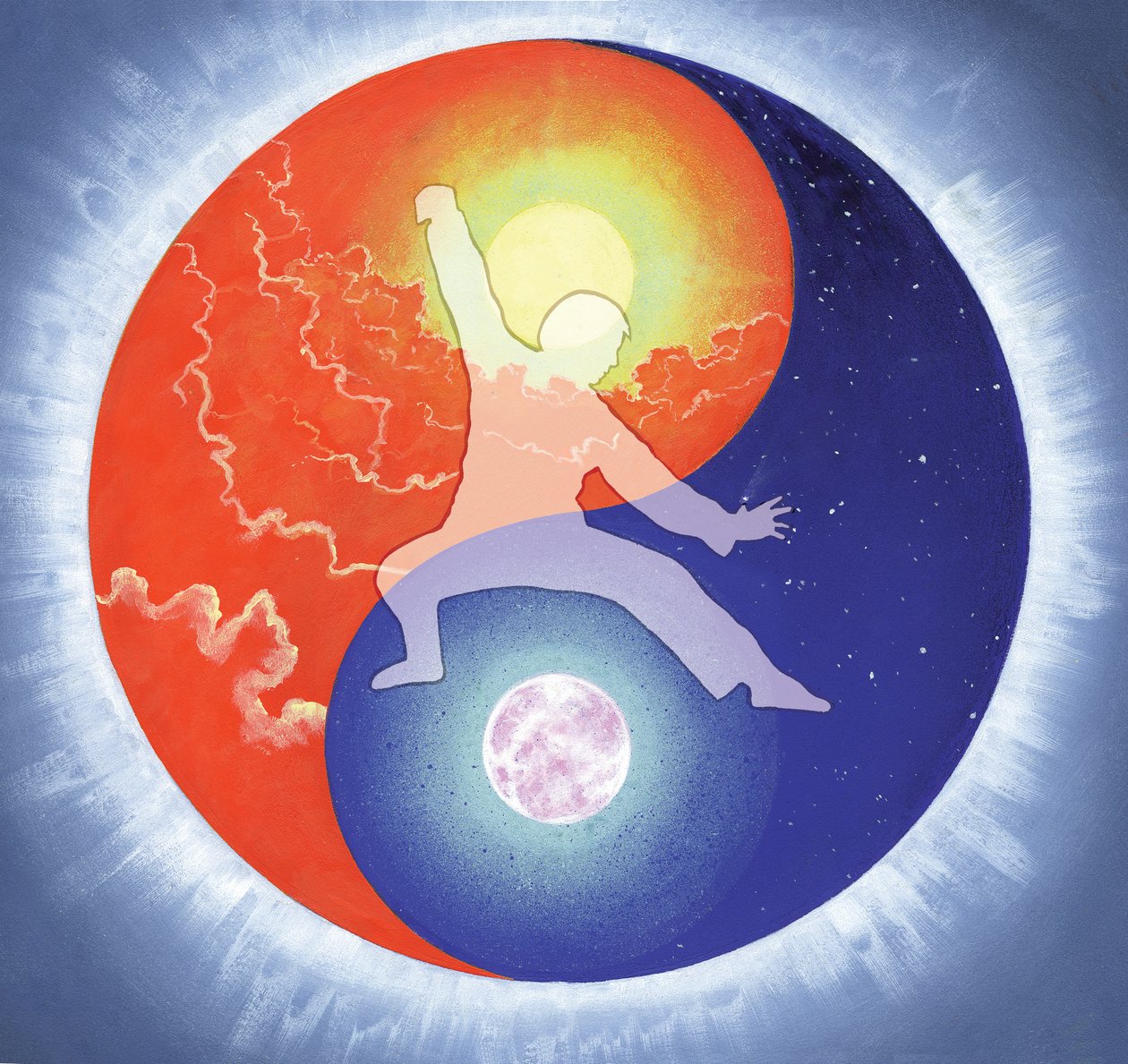 Yin Yang (akryyli kankaalle) tekijältä Simon Cook