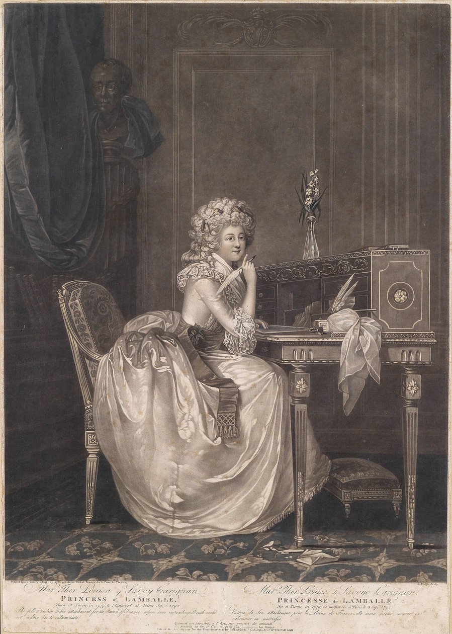 Madame de Lamballen muotokuva (1749-1792) tekijältä Simon Malgo