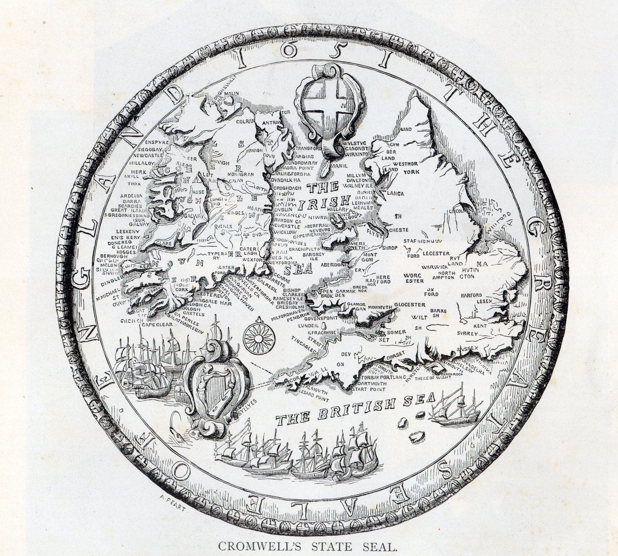 Englannin suuri sinetti Kansainyhteisön aikana, 1651 tekijältä Simon Thomas