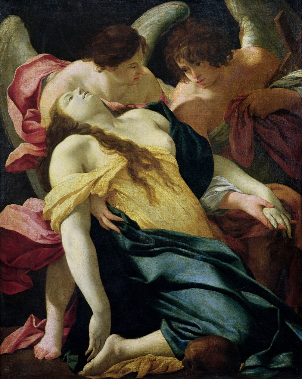 Maria Magdaleena Enkelien kantomassa tekijältä Simon Vouet