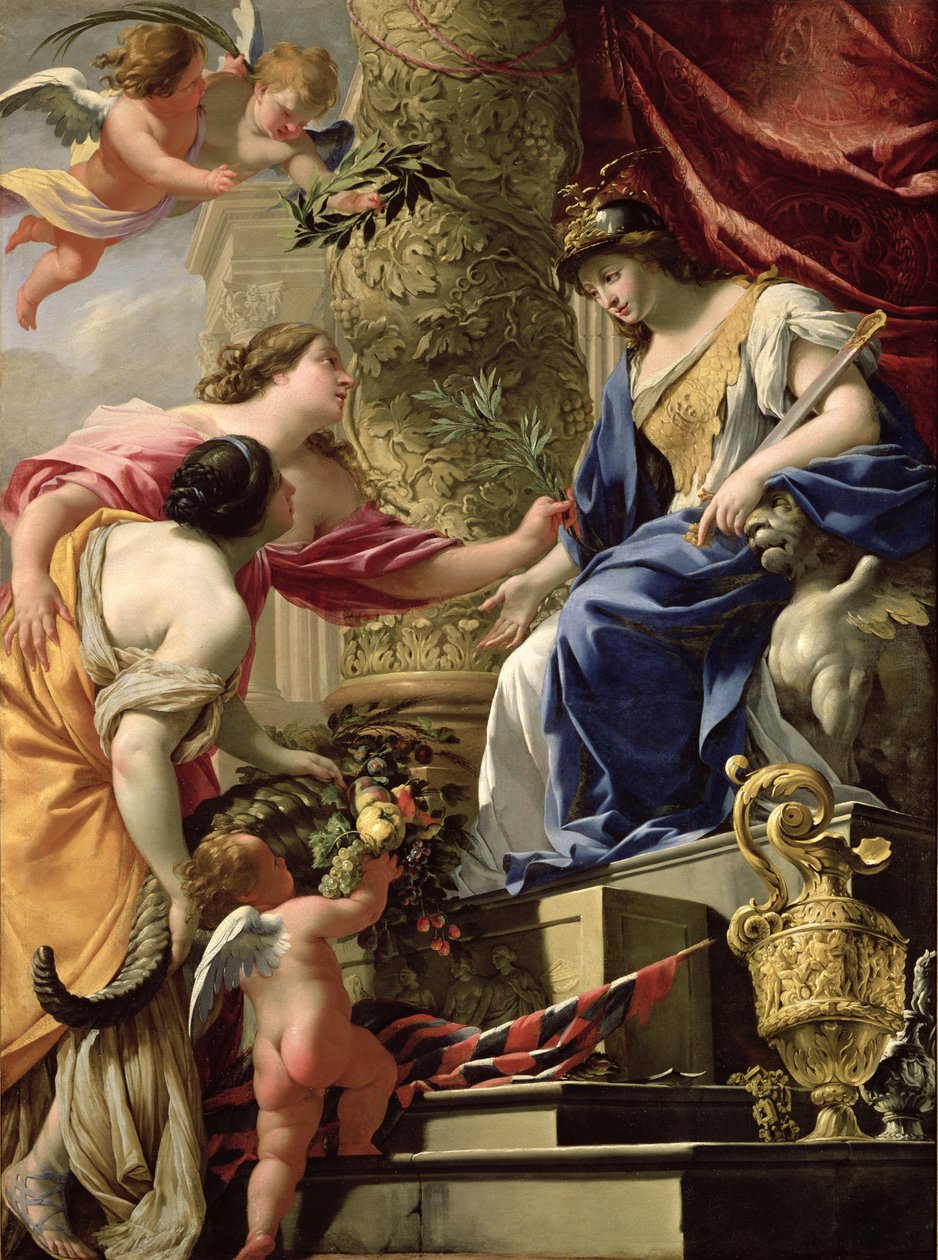 Prudence Leading Peace and Abundance, n. 1645 tekijältä Simon Vouet