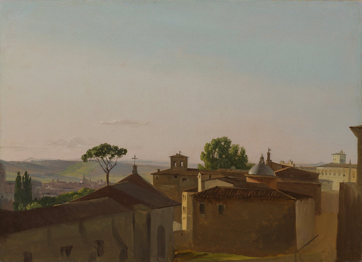 Näkymä Quirinalin kukkulalle, Rooma, 1800. tekijältä Simon Alexandre Clément Denis