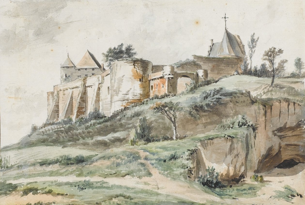 Näkymä Keizersbergin linnalle, Leuven, 1782 tekijältä Simon Alexandre Clément Denis