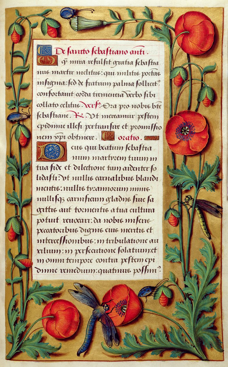 Lisää 18855 f.103 Unikot ja sudenkorento, Tuntikirjasta, n. 1540 (vellum) tekijältä Simon Bening