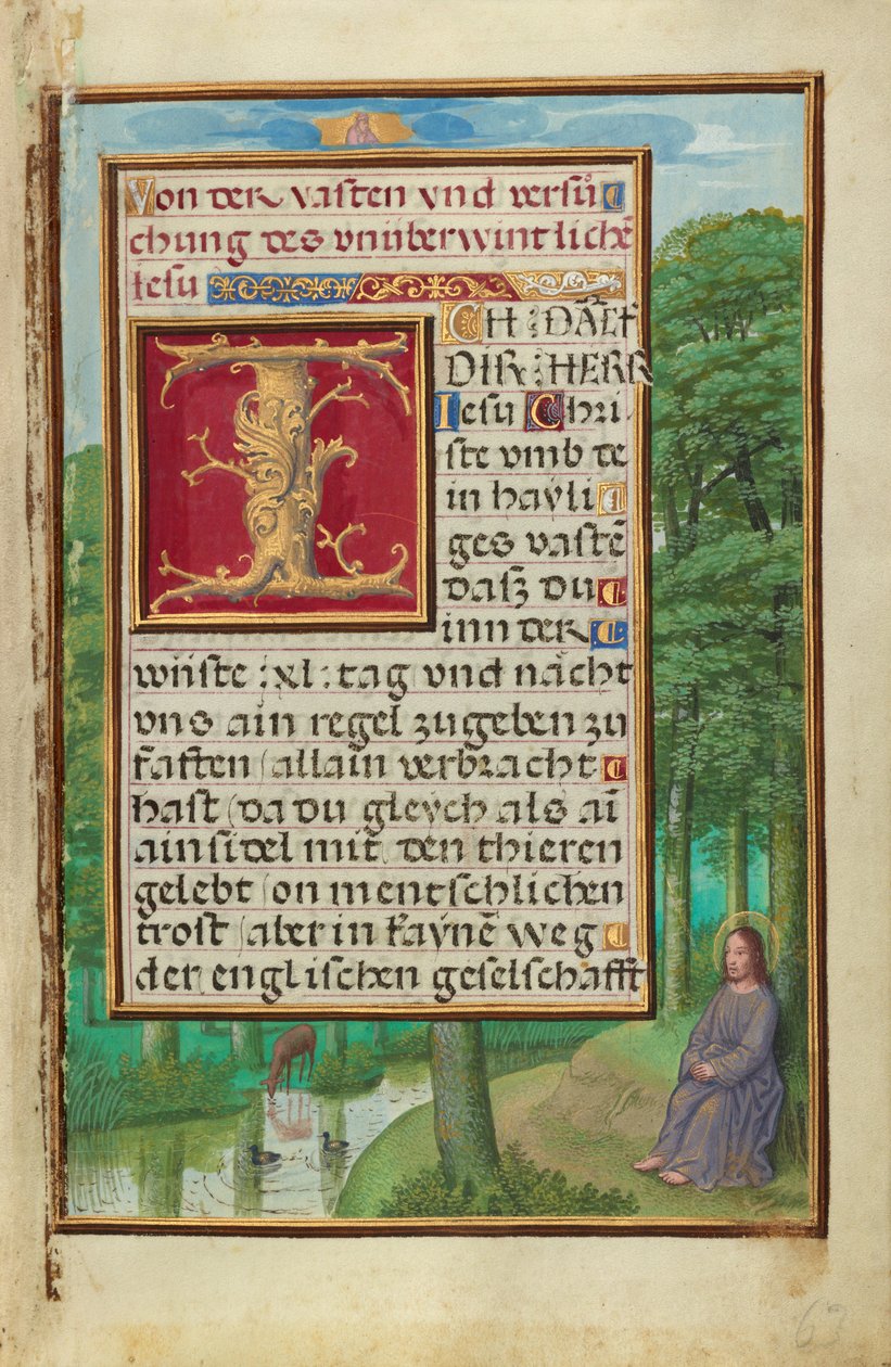 Rand mit Christus in der Wüste tekijältä Simon Bening