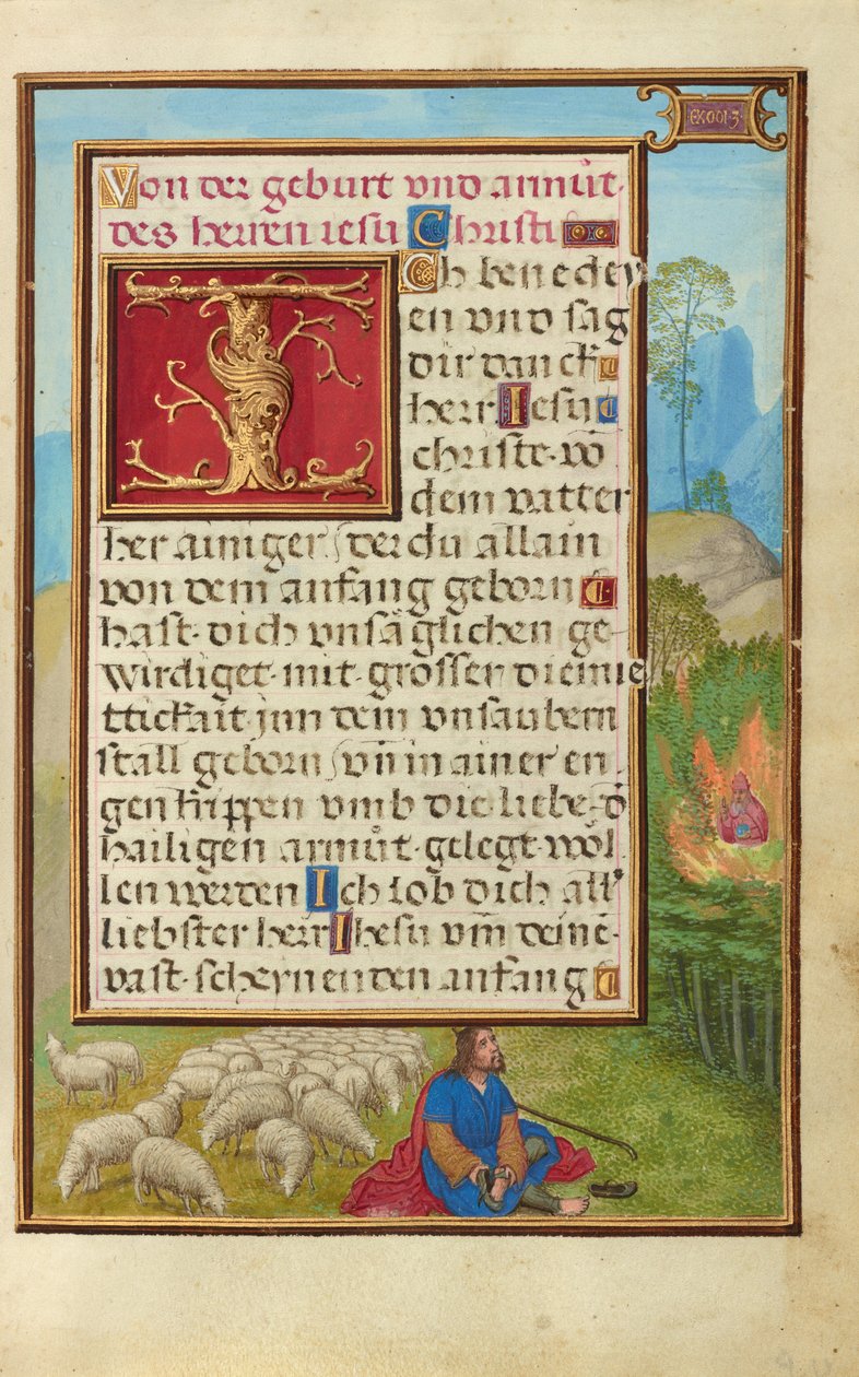 Rand mit Moses und dem brennenden Busch tekijältä Simon Bening