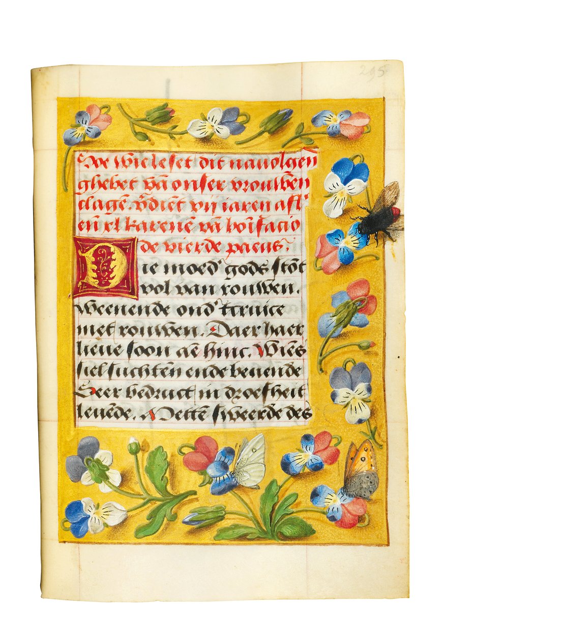 Sivu Imhofin rukouskirjasta, 1511 tekijältä Simon Bening