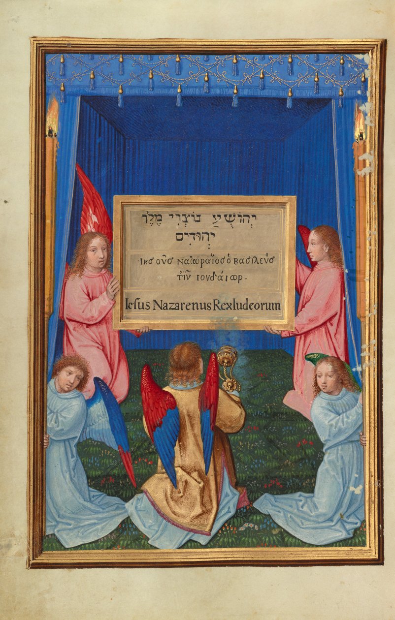 Die Anbetung der beschrifteten Tafel vom Kreuz tekijältä Simon Bening