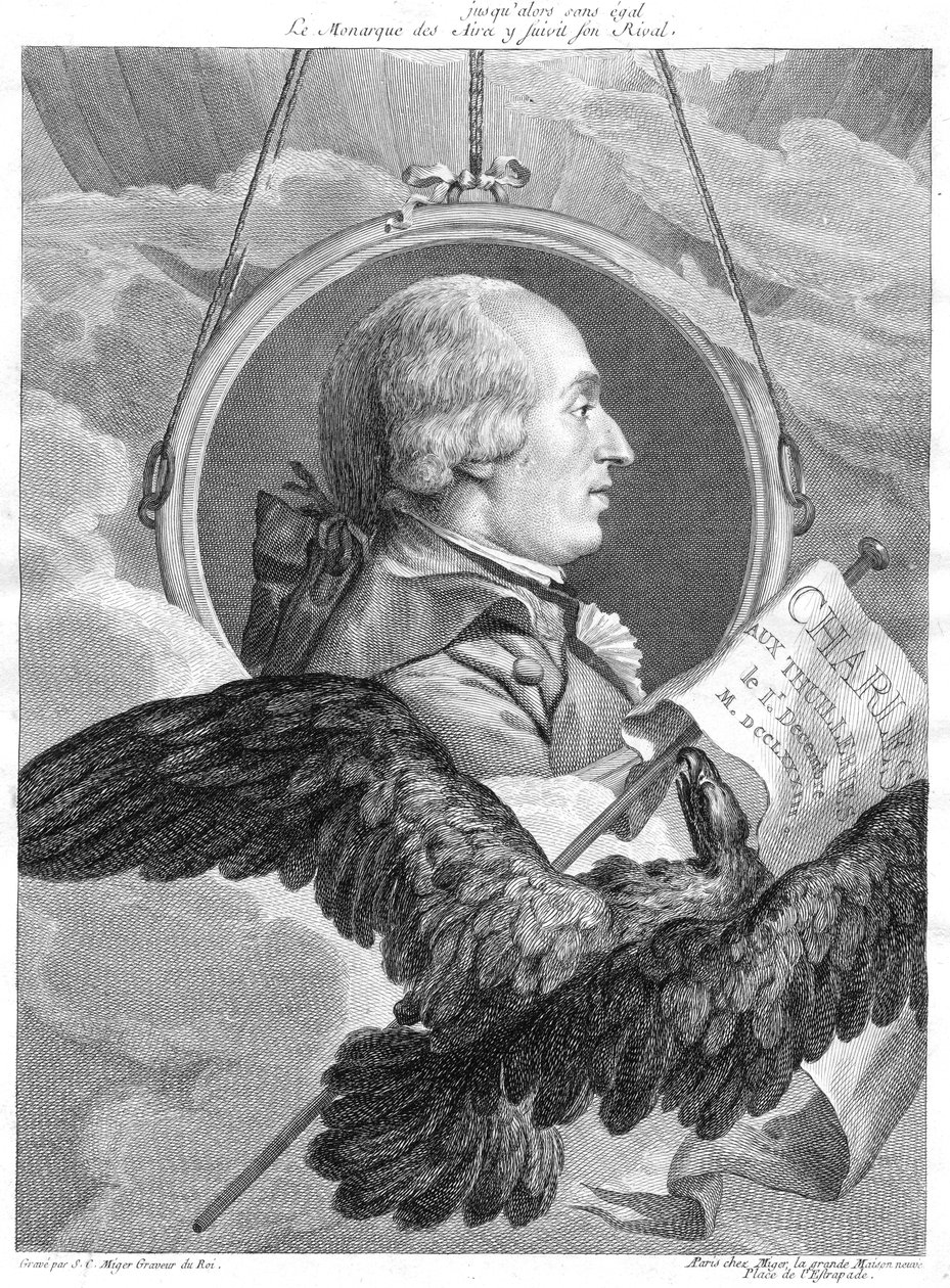 Jacques Alexandre Cesar Charles, ranskalainen fyysikko, c1783. tekijältä Simon Charles Miger