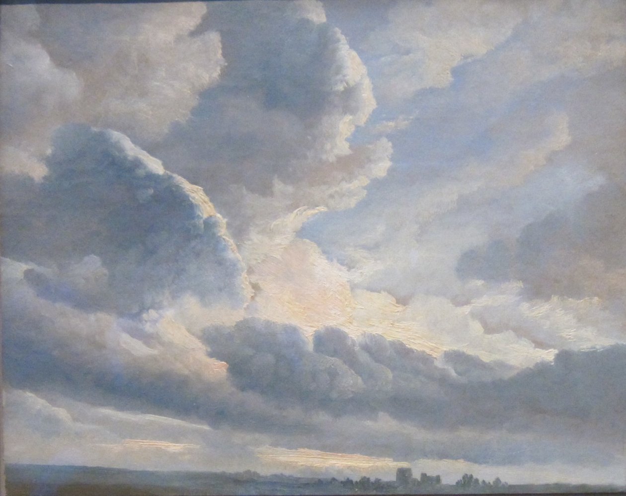 Tutkimus pilvistä auringonlaskun kanssa Rooman lähellä tekijältä Simon Denis