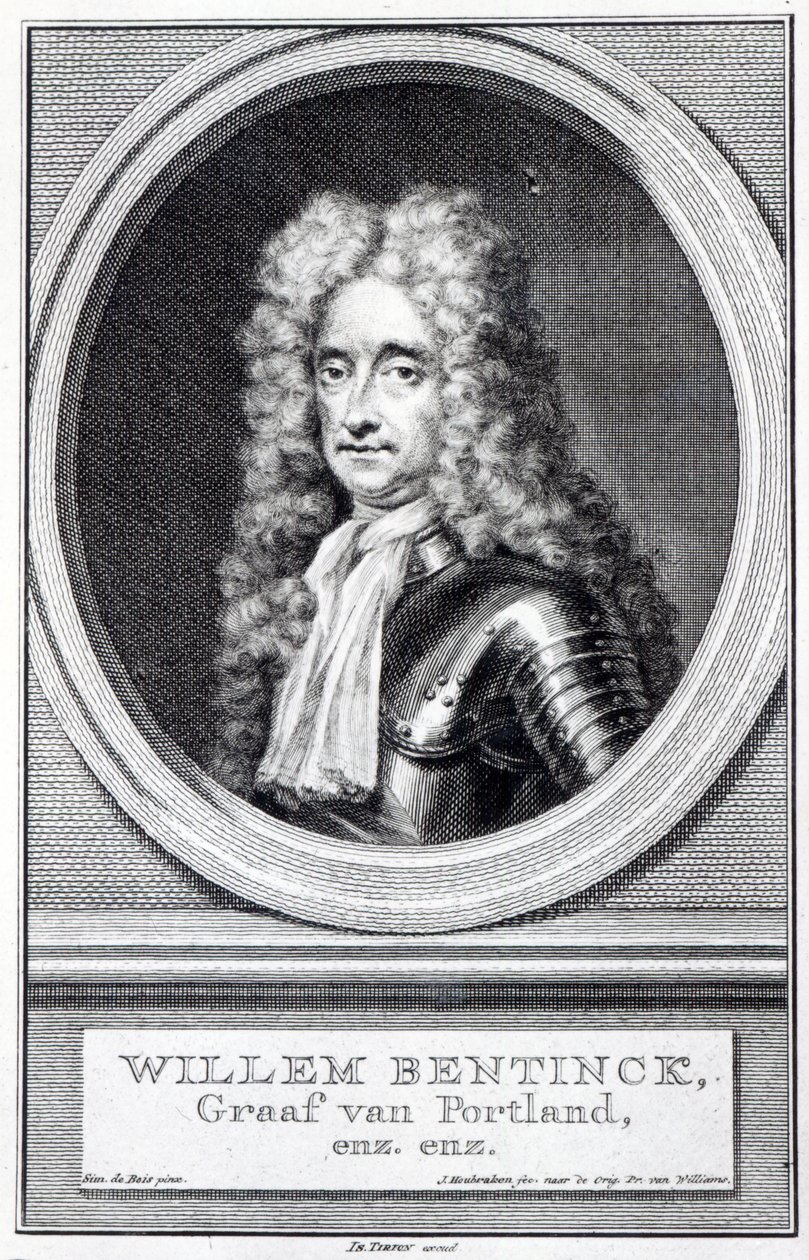 William Bentinck, Portlandin ensimmäinen jaarli, kaiverrus Jacobus Houbraken Robert Williamsin alkuperäisen jälkeen tekijältä Simon Du Bois