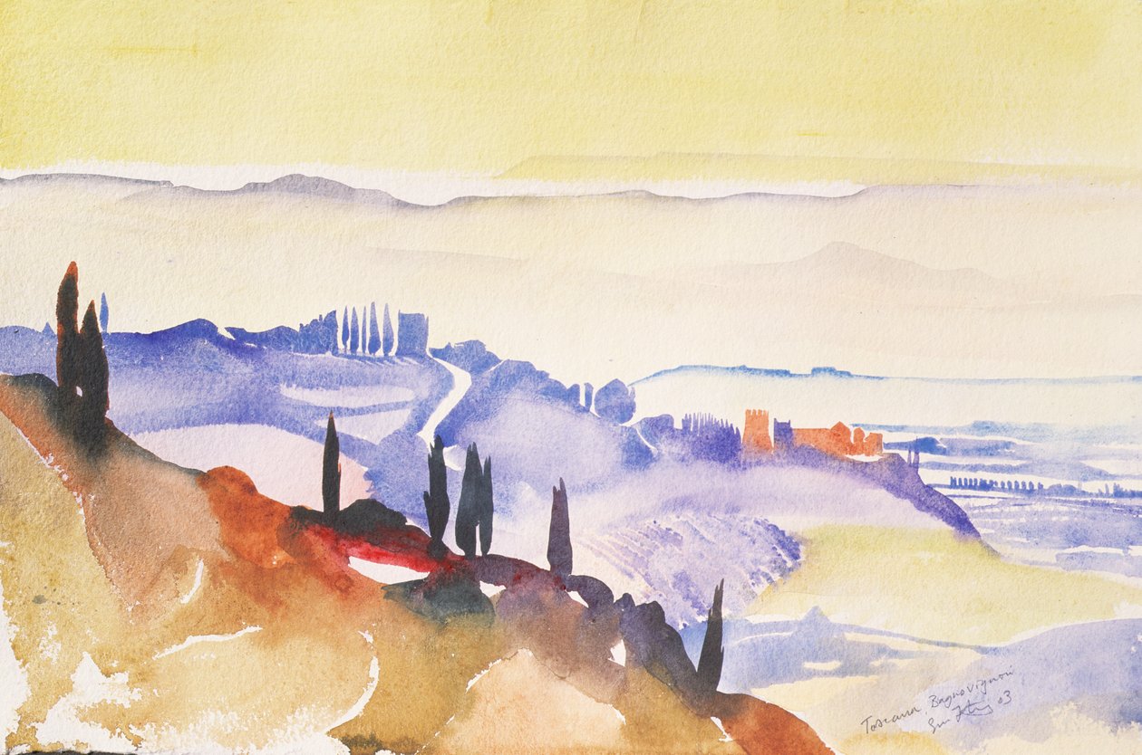Bagno Vignoni, Italia, 2003 (akvarelli) tekijältä Simon Fletcher