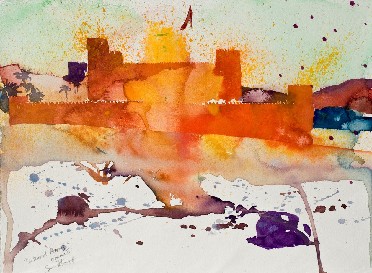 Birkat al Marez, Oman II, 2004 (akvarelli) tekijältä Simon Fletcher