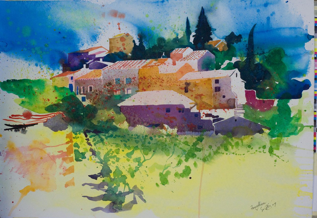 Fouzilhon, 2009 (akvarelli) tekijältä Simon Fletcher