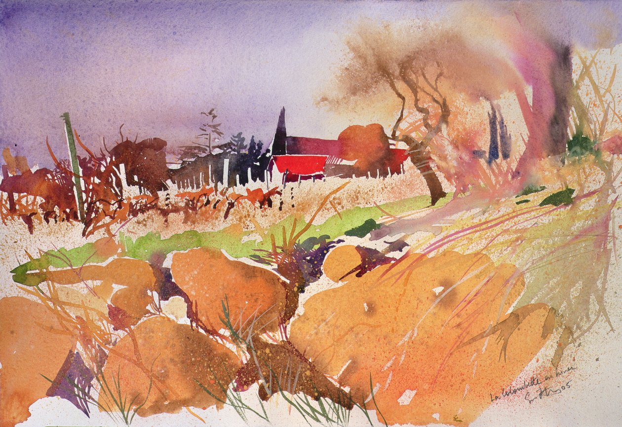 La colombette en hiver, Ranska, 2004 (akvarelli) tekijältä Simon Fletcher
