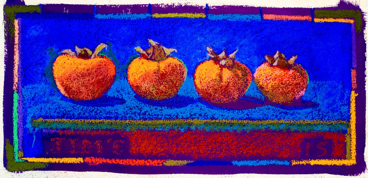 Persimonit, 2015 (pastelli paperille) tekijältä Simon Fletcher
