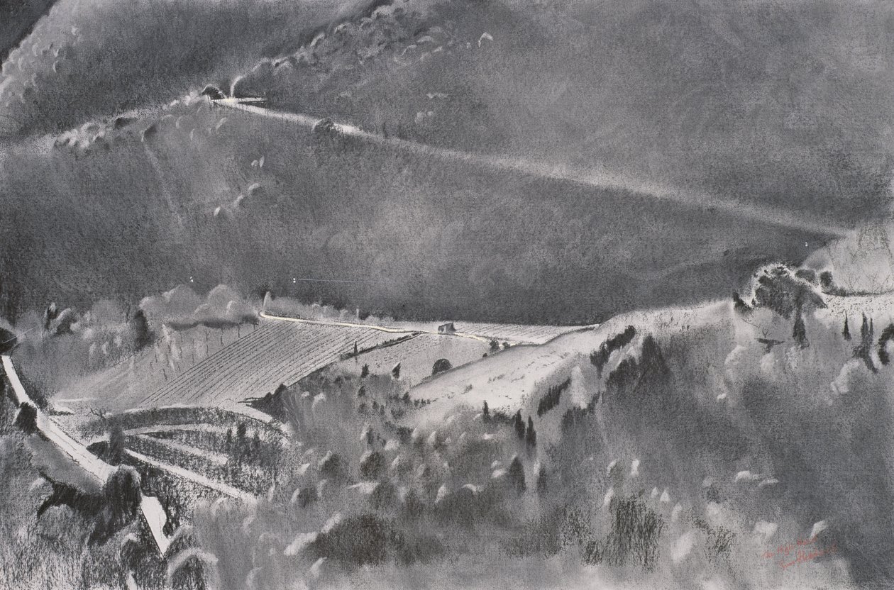 The High Road, 2001 (pastelli ja sekatekniikka paperille) tekijältä Simon Fletcher