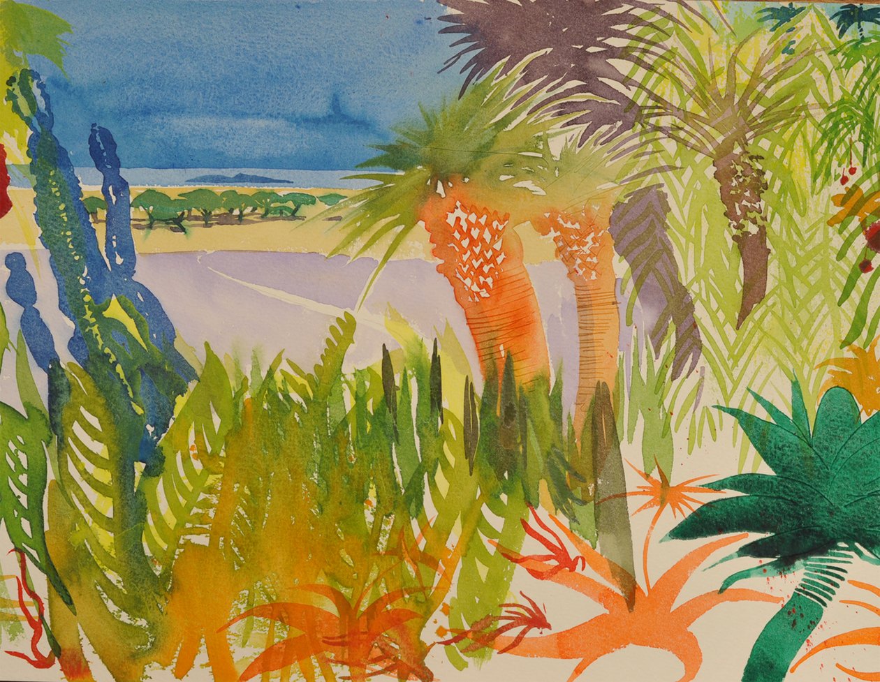 Trooppinen puutarha 2, Mogador, 2016 (vesipohjainen media) tekijältä Simon Fletcher