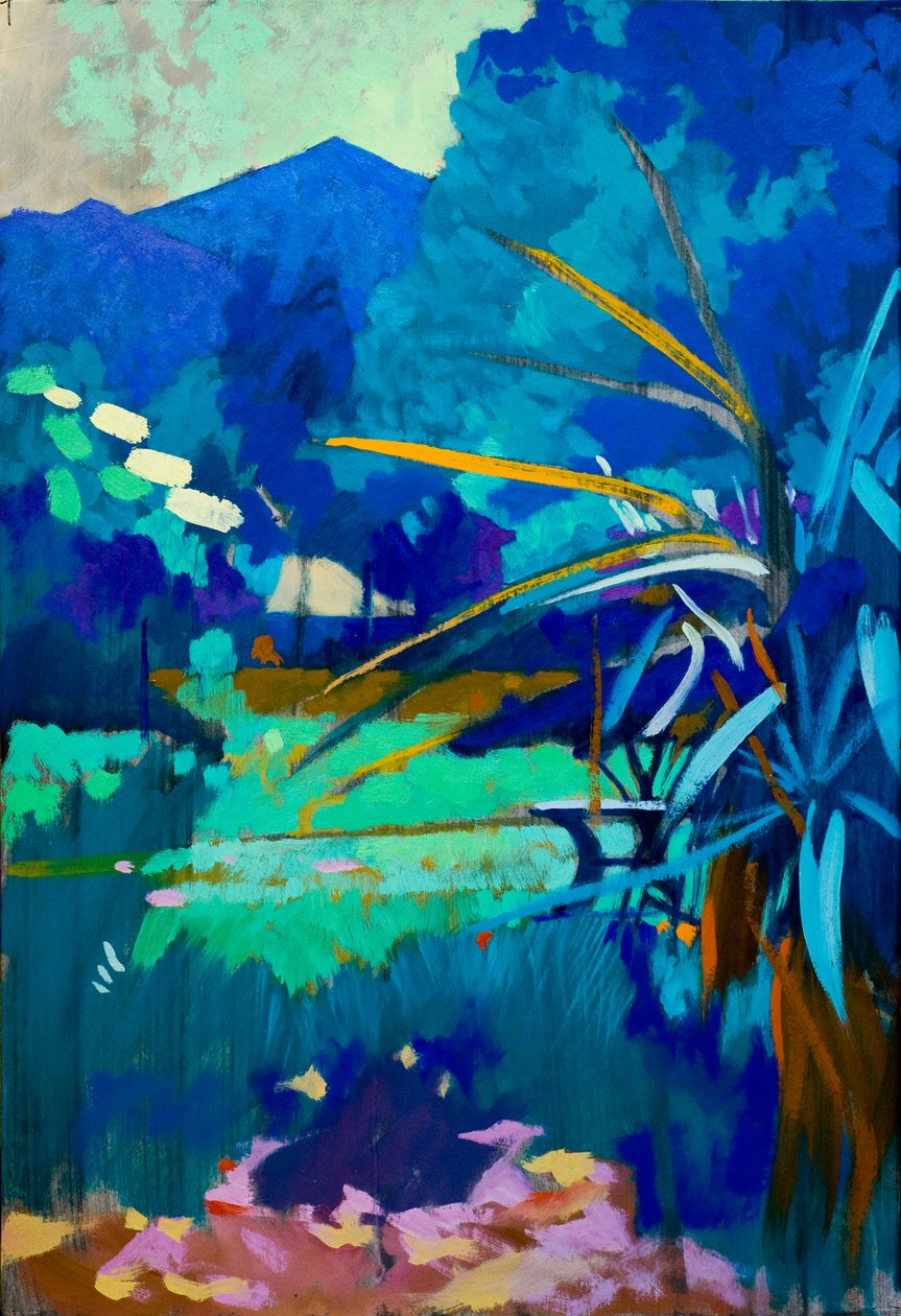 Sinisen alla, 2012 (öljy paneelille) tekijältä Simon Fletcher
