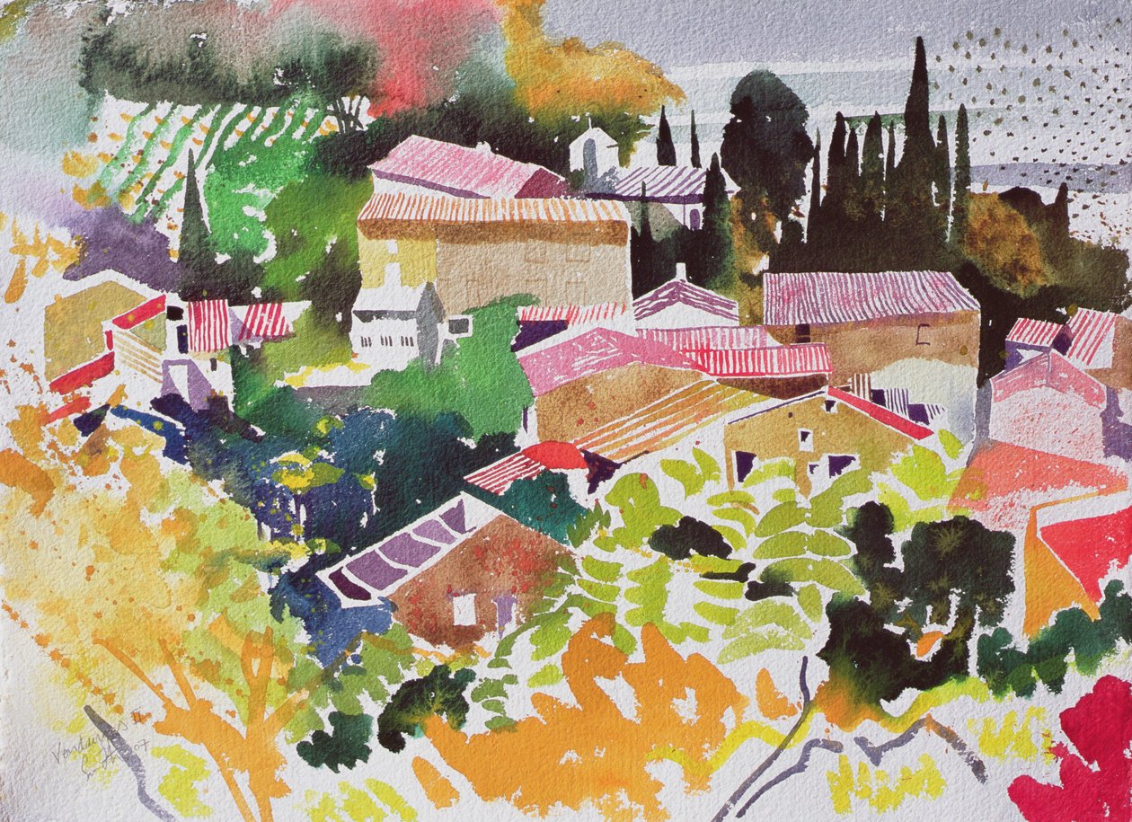 Vendanges II, Ranska, 2012 (vesiväri) tekijältä Simon Fletcher