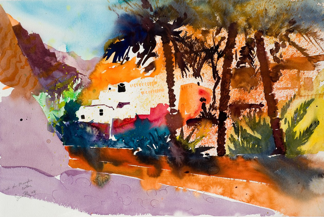 Wadi al Muaydin, 2004 (akvarelli) tekijältä Simon Fletcher