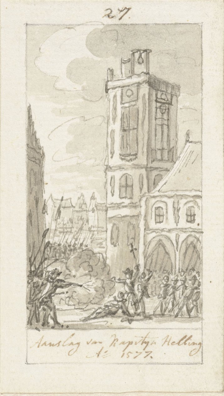 Kapteeni Herman van der Hellingin lankeemus, 23. marraskuuta 1577 tekijältä Simon Fokke