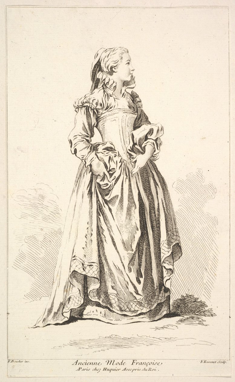 Old Fashion Françoise, kokoelmasta erilaisia ​​ulkomaisia ​​hahmoja Keksijä..., 1700-luku. tekijältä Simon Francois Ravenet
