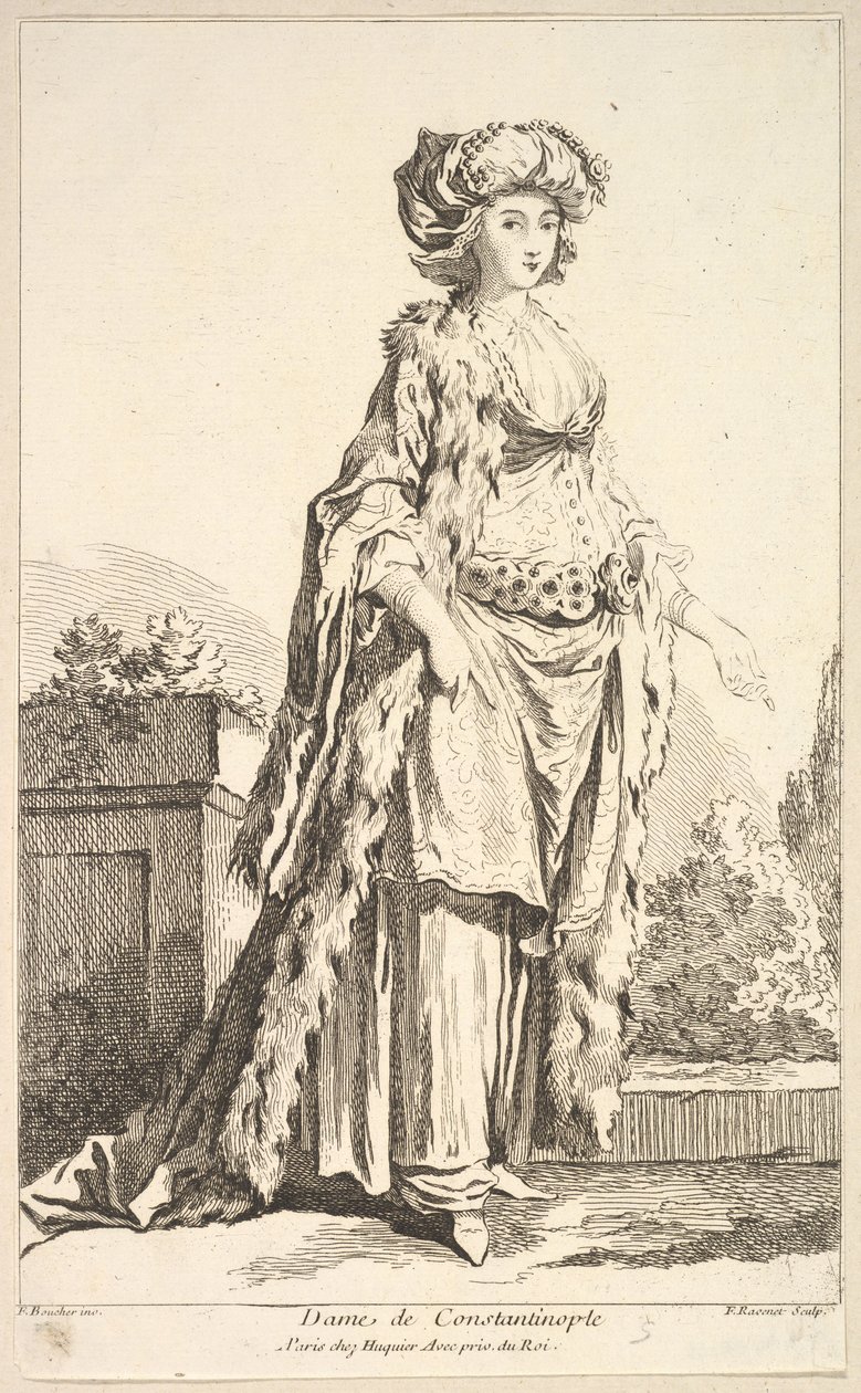 Lady of Konstantinopoli, Recueil de useista ulkomaisista hahmoista Keksijä ..., 1700-luku. tekijältä Simon Francois Ravenet