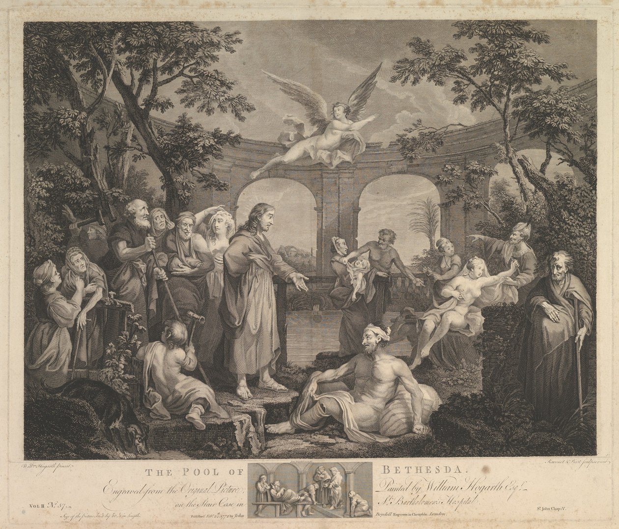 Bethesda St. Johnin allas, luku 5, 24. helmikuuta 1772 tekijältä Simon Francois Ravenet