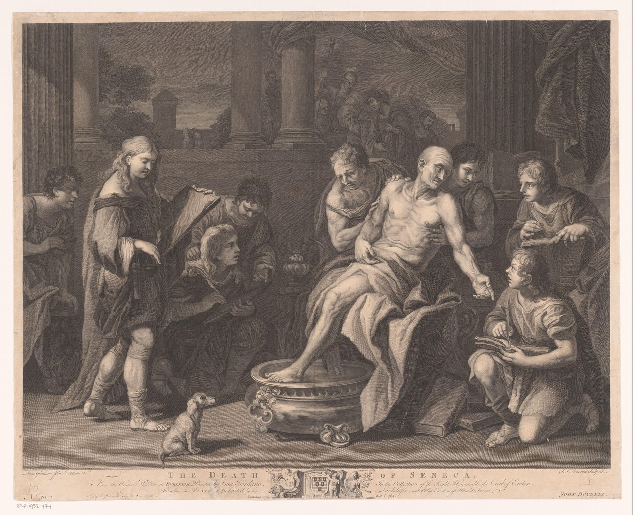 Dood van Seneca Senecan kuolema (otsikko esineessä) tekijältä Simon François Ravenet (le vieux)