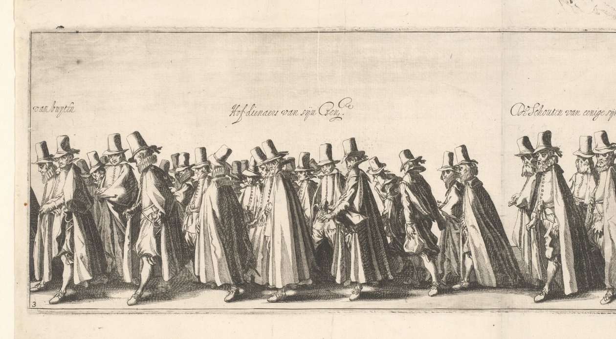 Hautajaiskulkue (kuva 3), 1615 tekijältä Simon Frisius