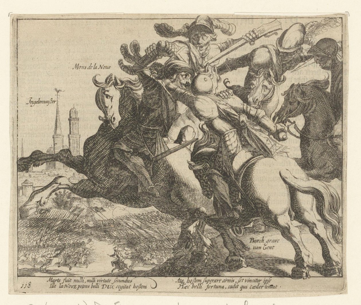 François de la Noue vangittiin Ingelmunsterin taistelussa vuonna 1580 tekijältä Simon Frisius
