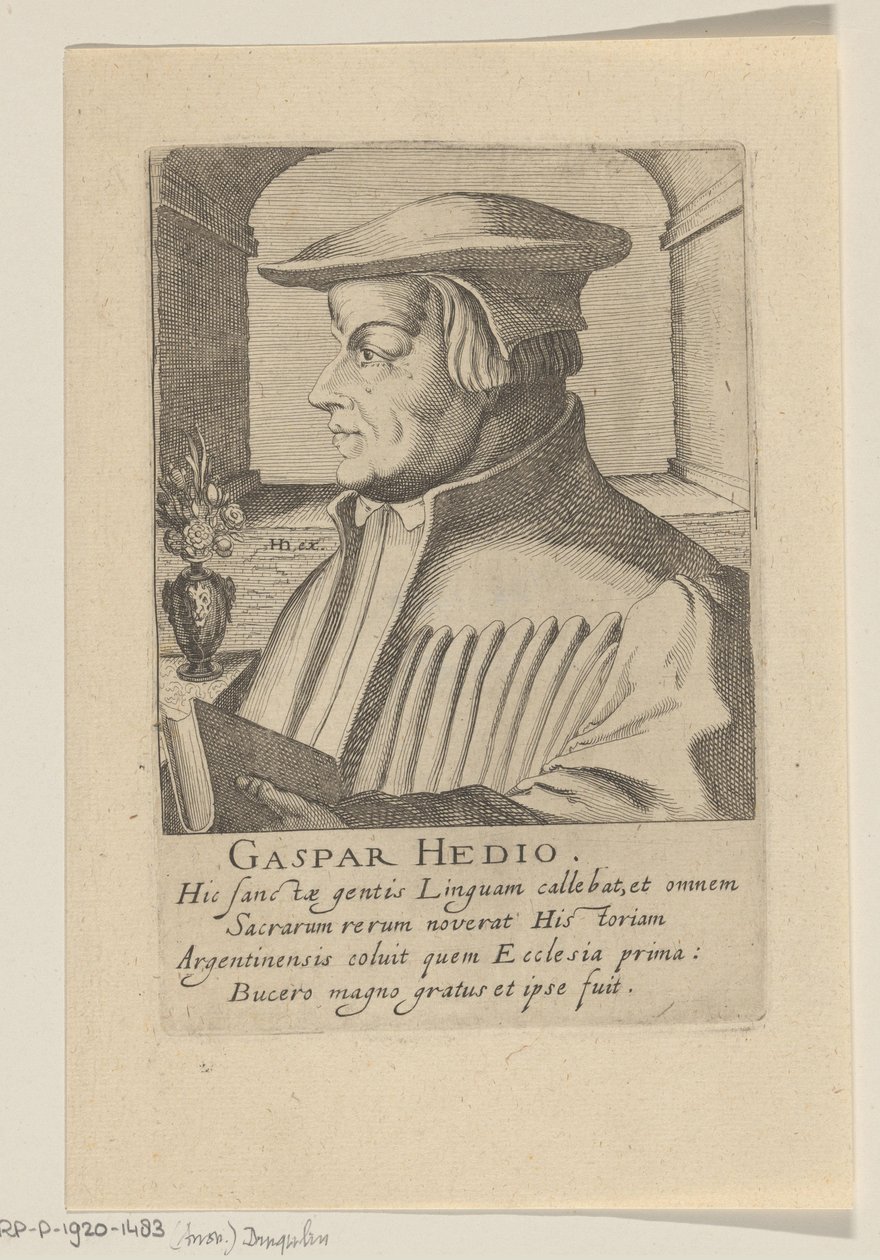 Caspar Hedio -muotokuva tekijältä Simon Frisius