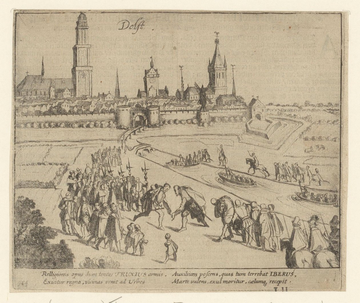 Truchsess otetaan vastaan Delftissä, 1584 tekijältä Simon Frisius
